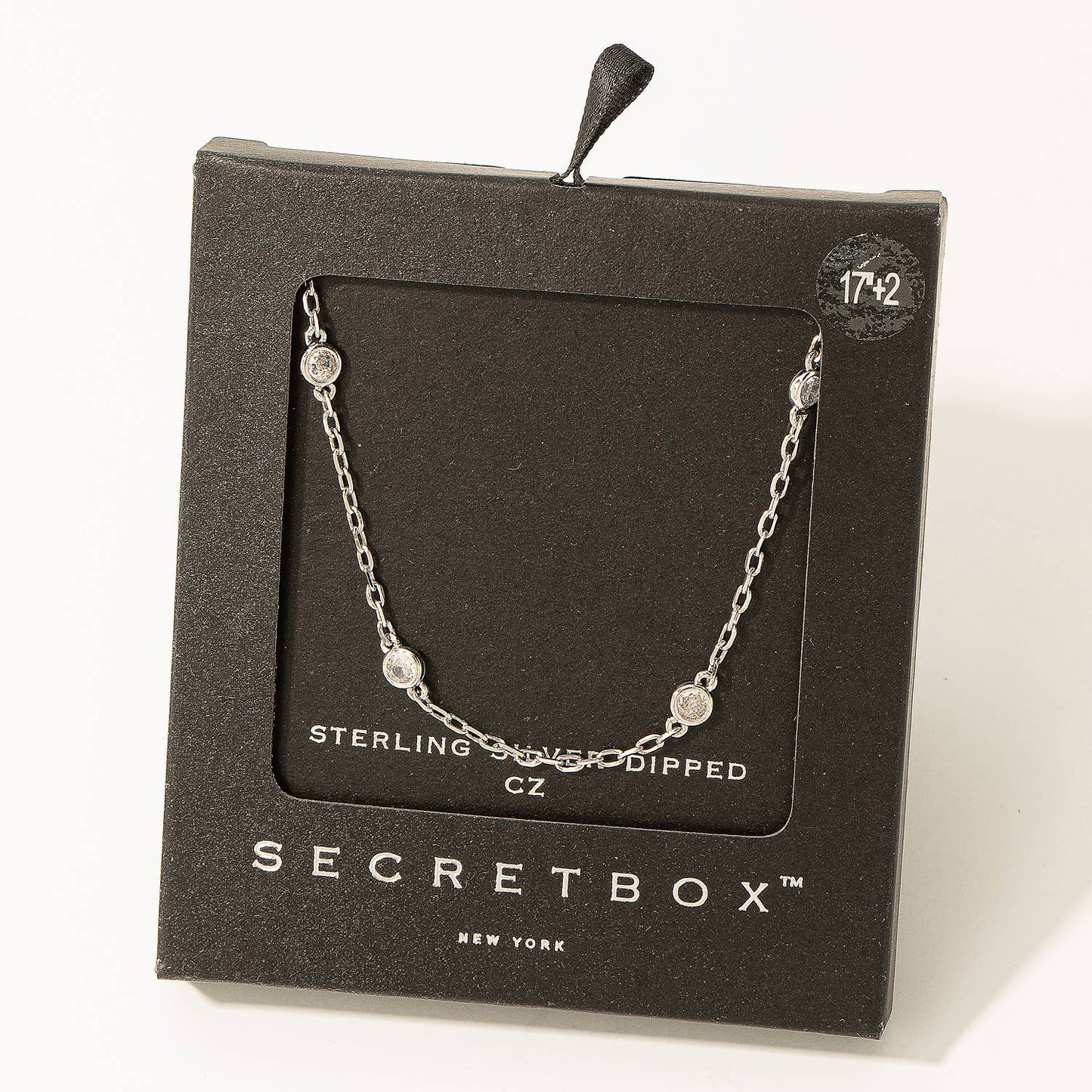 Secret Box Chain Link Stud Station Necklace