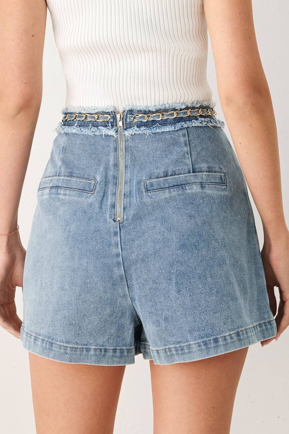 A washed denim skort - FP2337