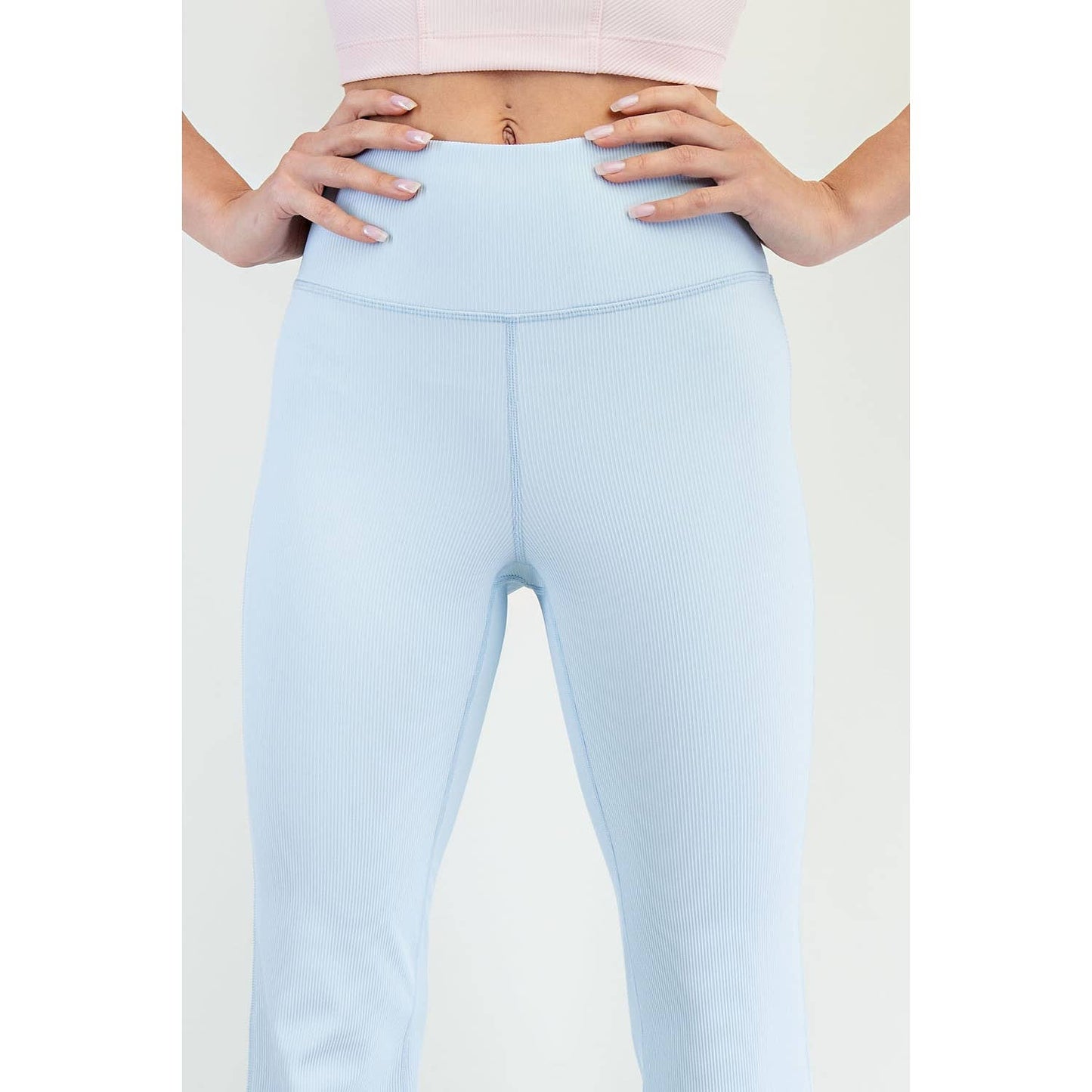 NYLON RIB FLARE LEGGINGS