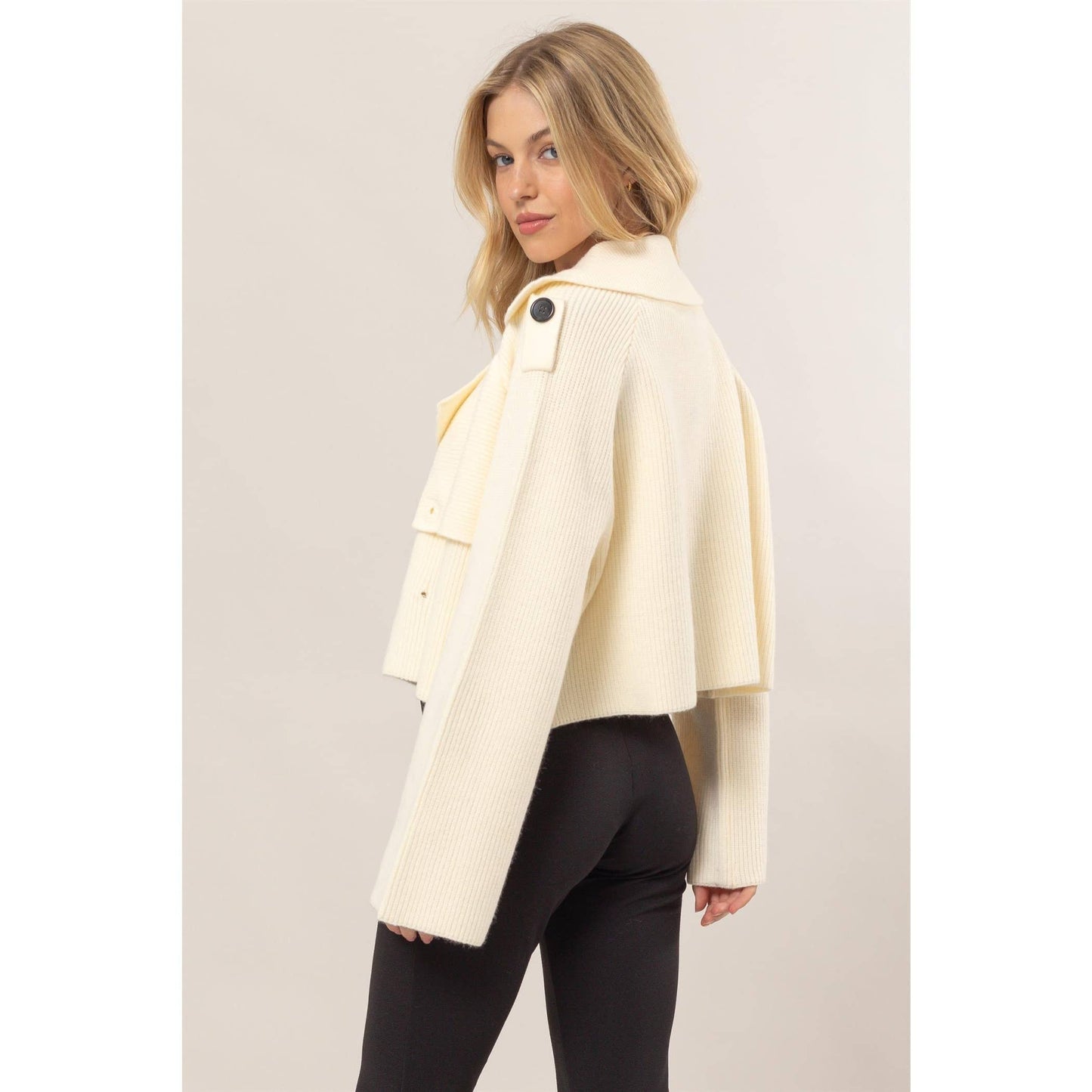 Double Breast Sweater Trench Jacket