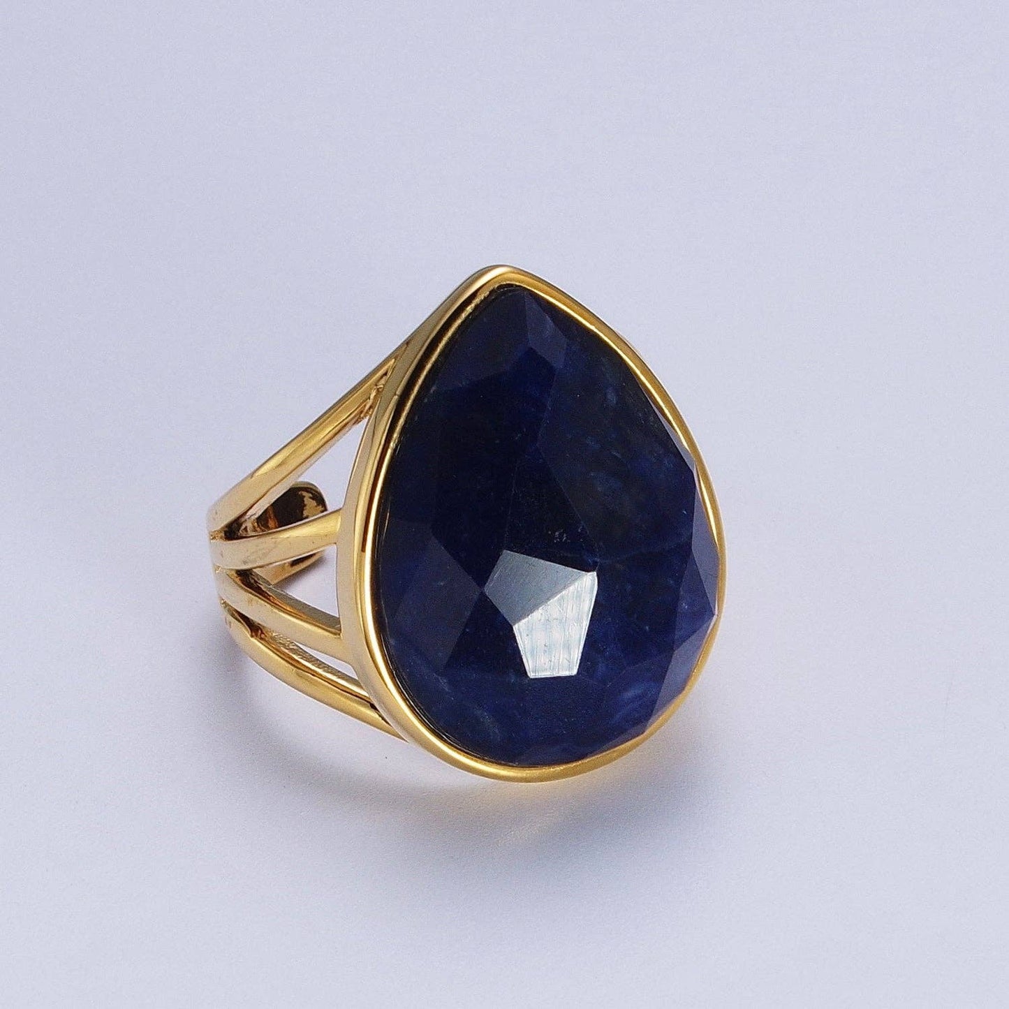 Colorful Teardrop Gemstone Ring Y446 ~Y451, Y459, Y480, Y481