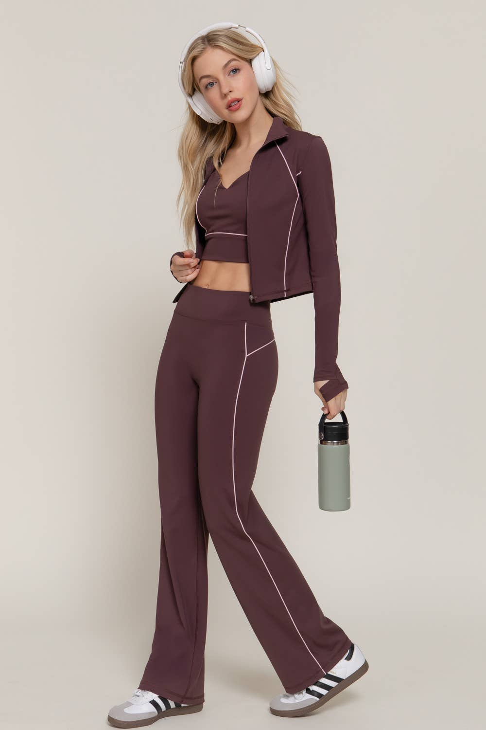 Long Sleeve Piping Detail Active Wear Jacket