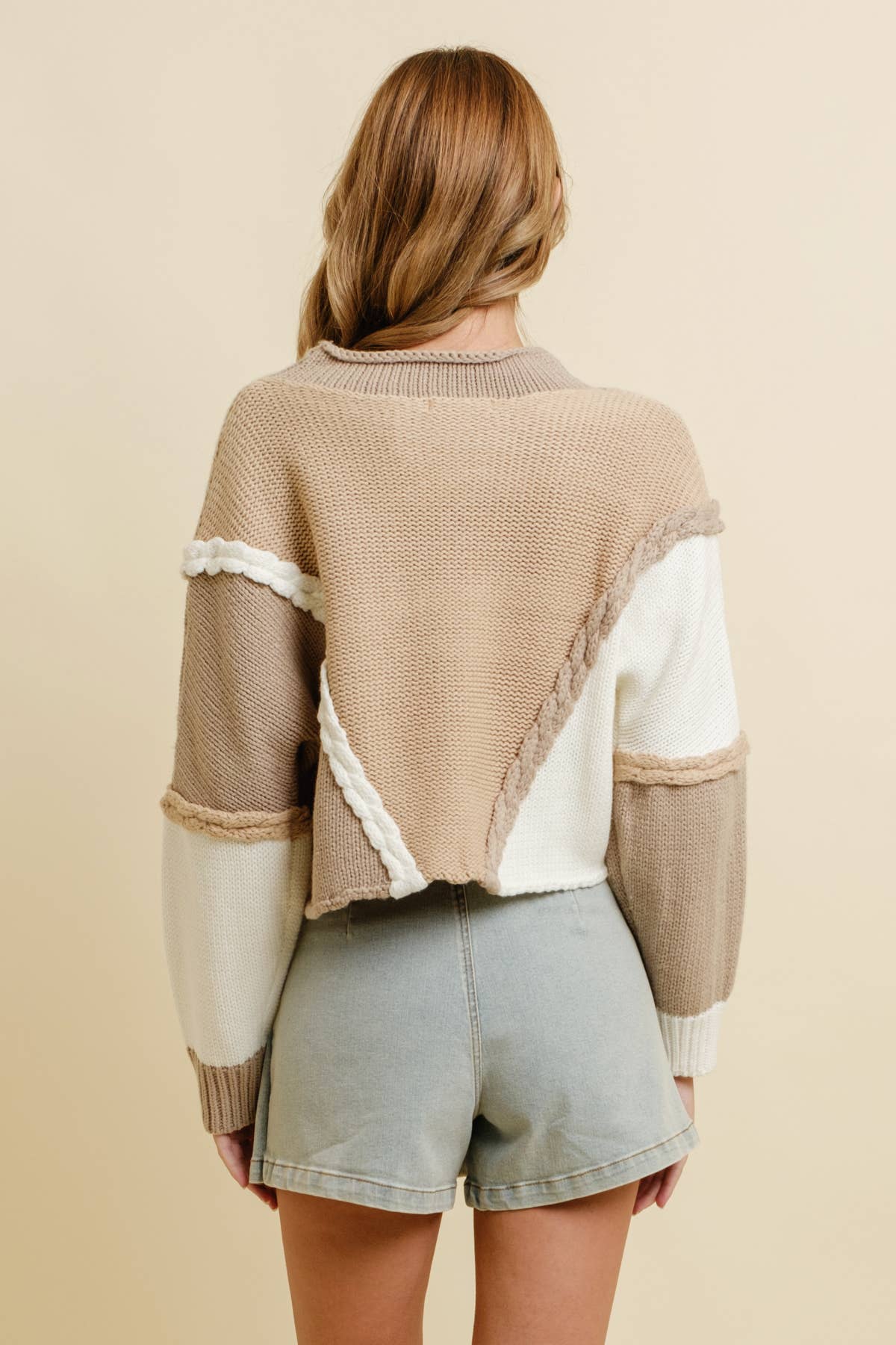 CSW15269J - 2 TONE CONTRAST SWEATER