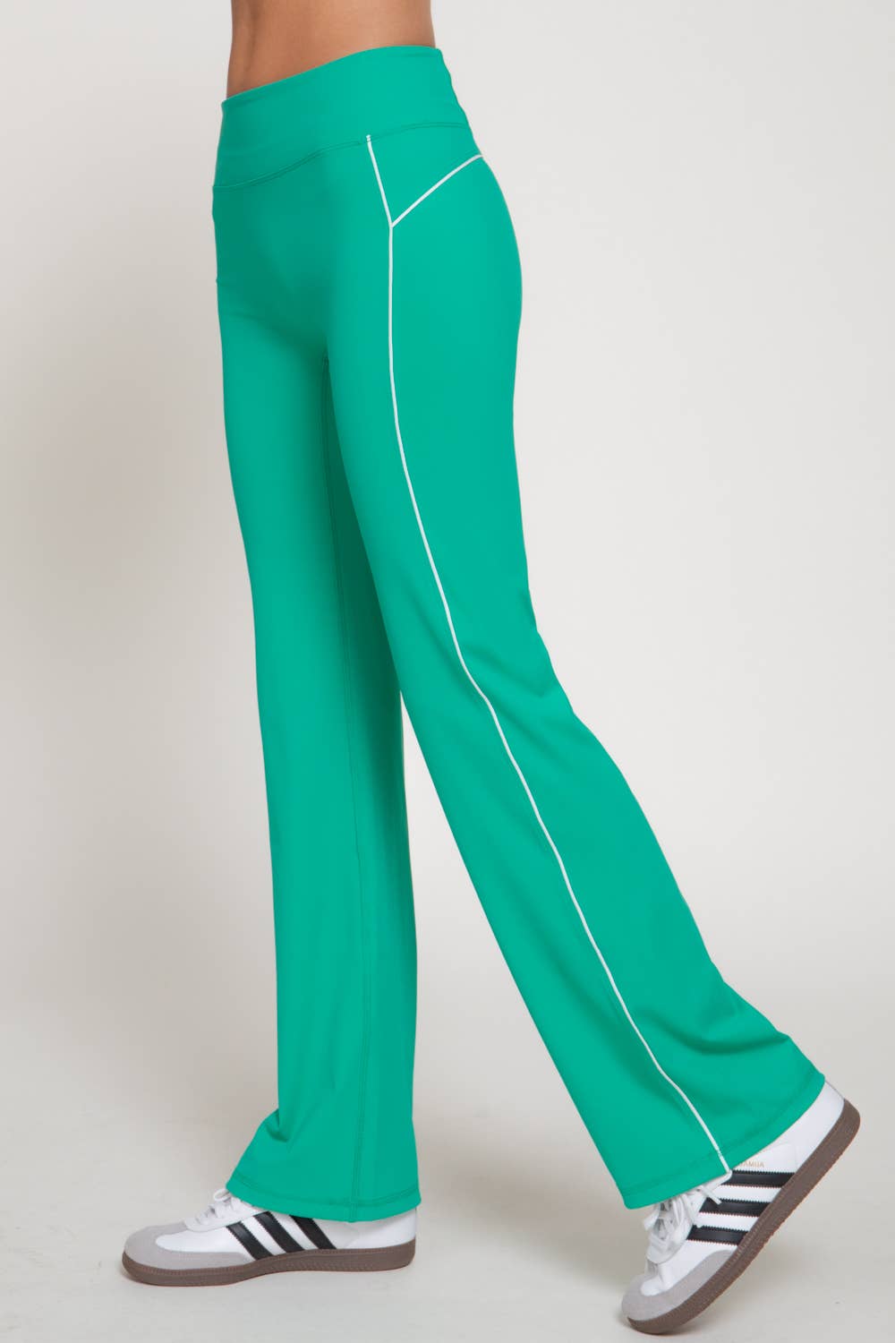 Waist Band Contrast Piping Detail Workout Pants