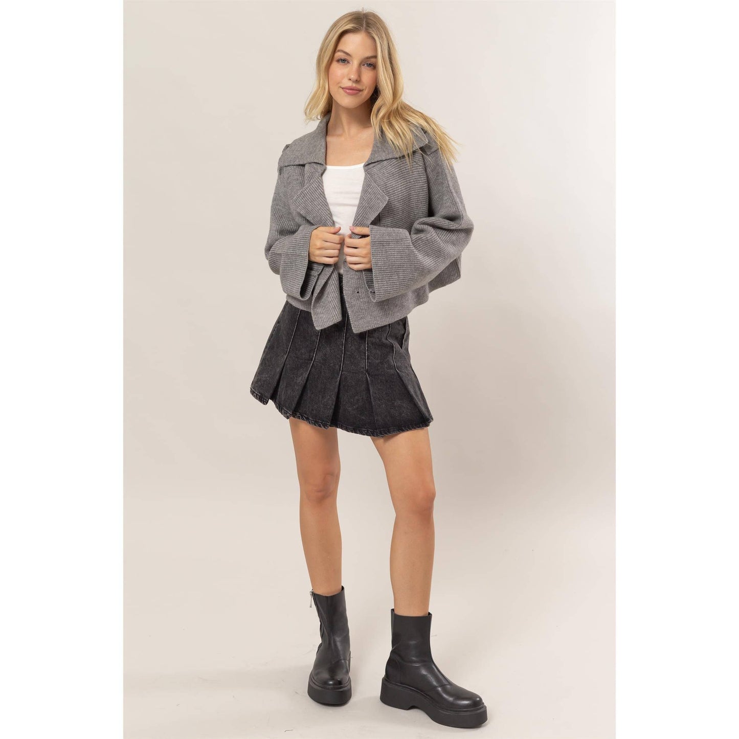 Double Breast Sweater Trench Jacket