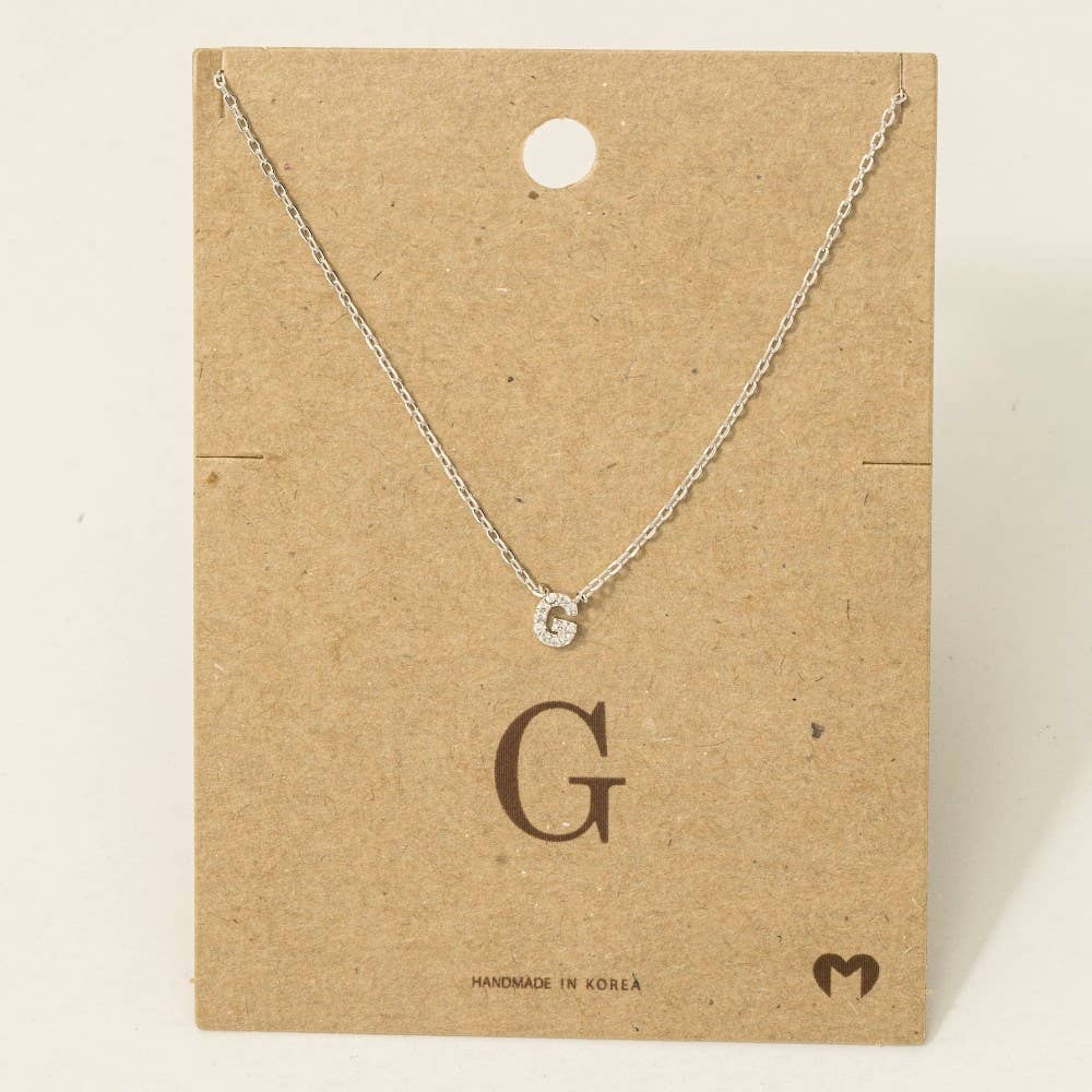 Mini Rhinestone Initial Necklace