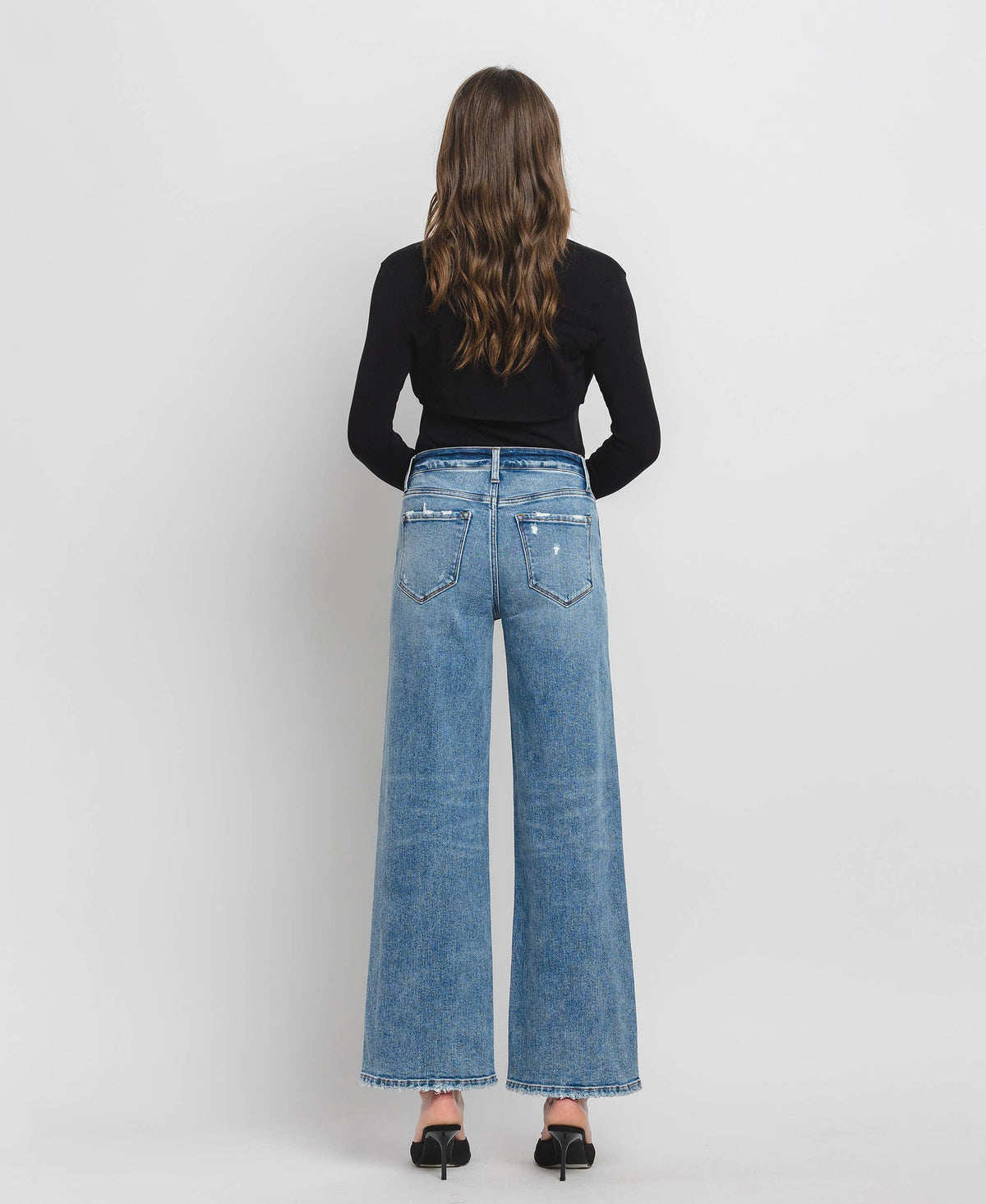 HIGH RISE FULL LENGTH WIDE LEG JEANS F5610