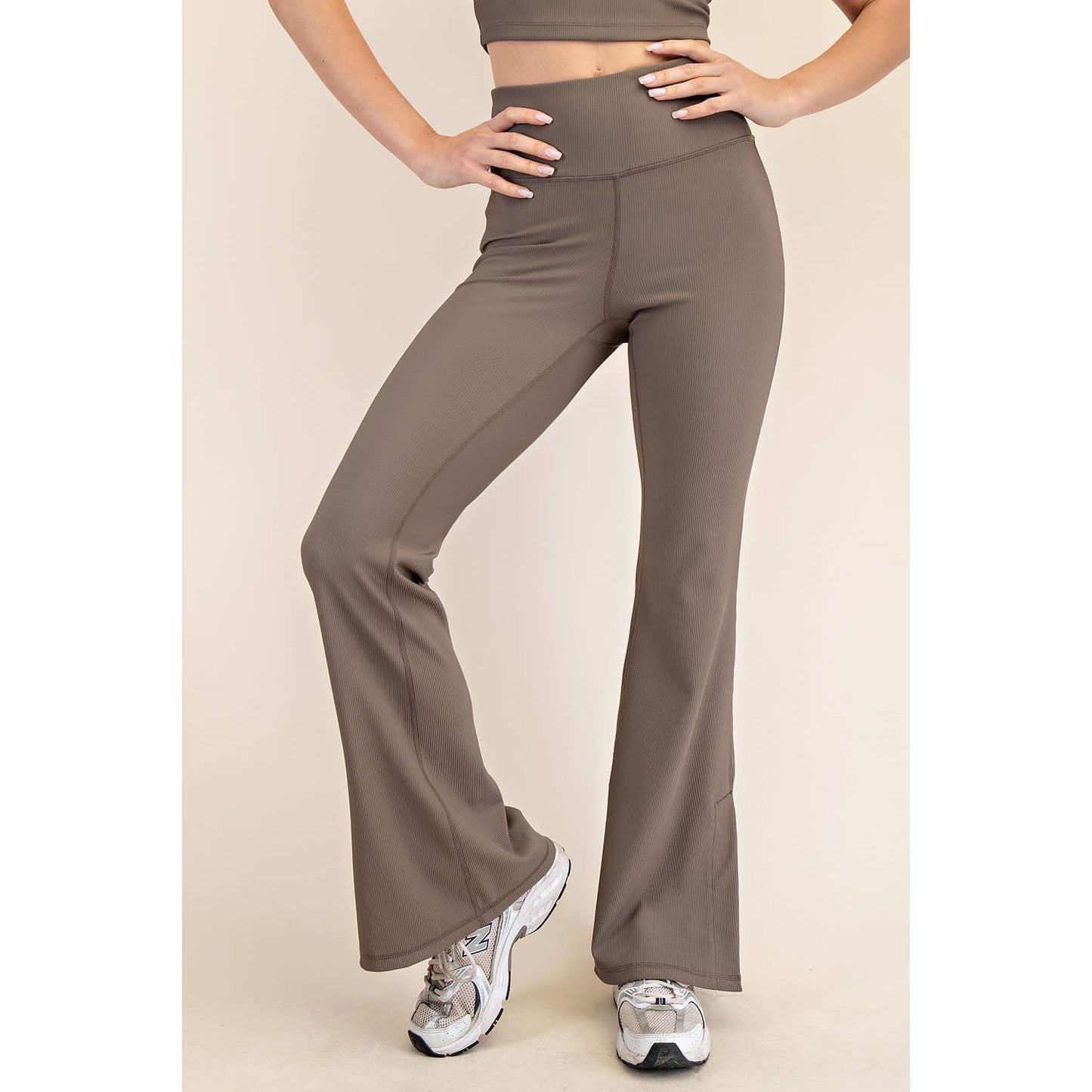 NYLON RIB FLARE LEGGINGS