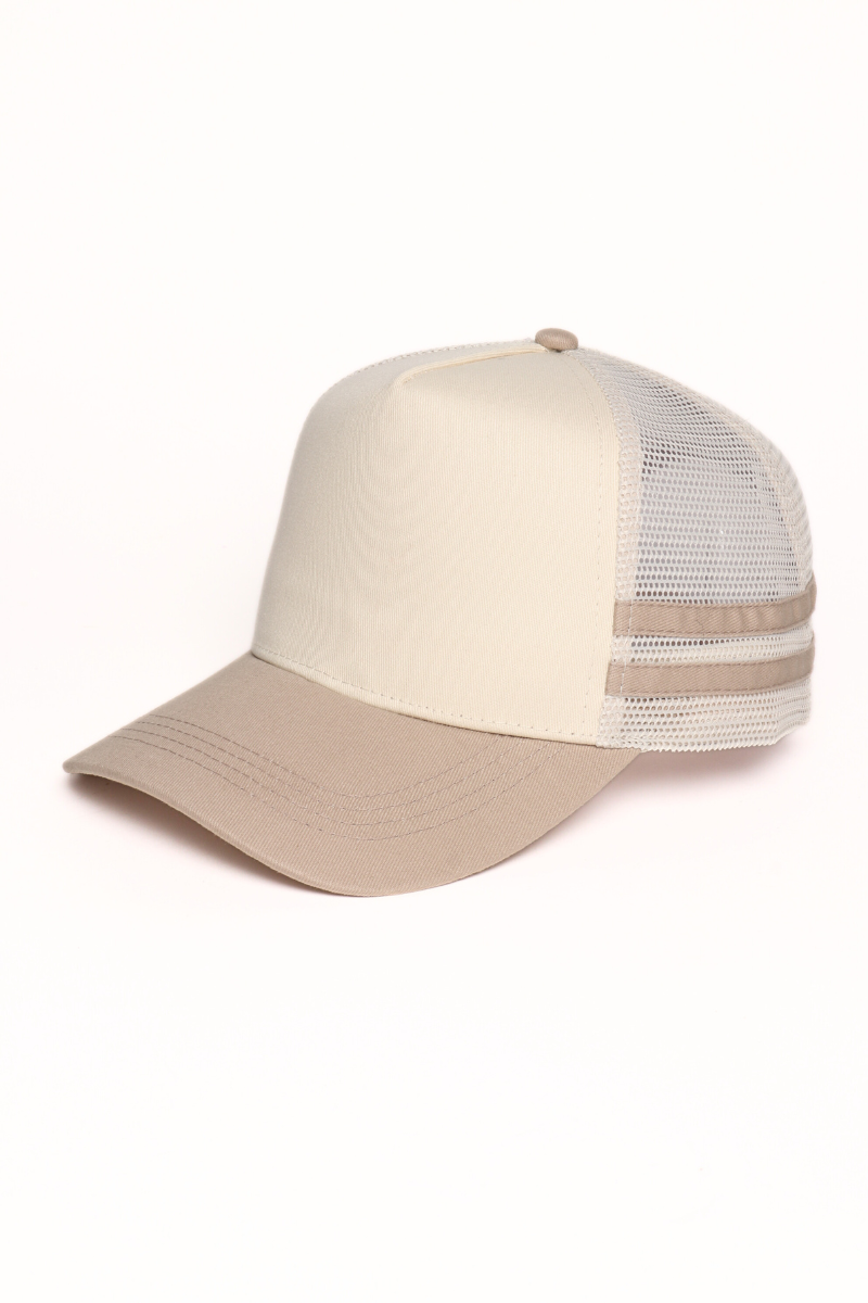 Retro Stripe Mesh Trucker Cap