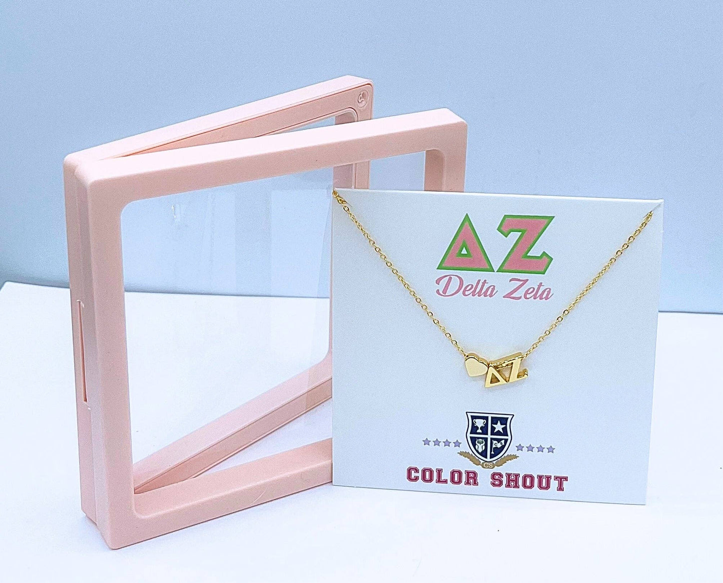 N202 DZ-Delta Zeta Heart Necklace