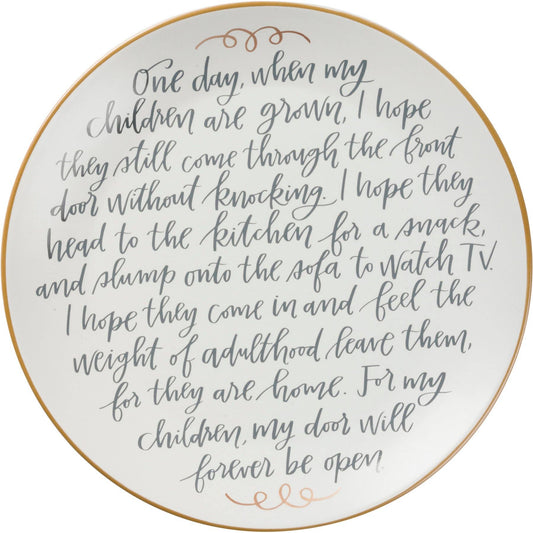 For My Children Door Will Forever Memory Plate