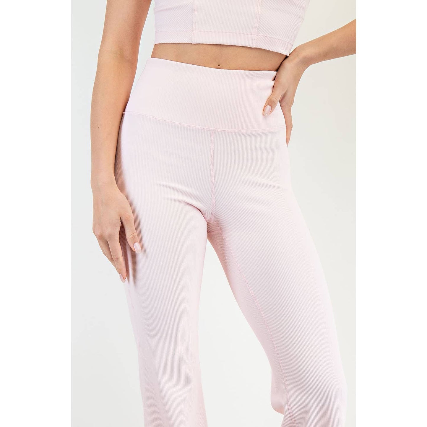 NYLON RIB FLARE LEGGINGS