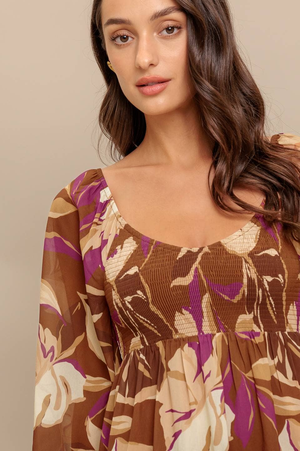 A printed woven mini dress - ID22722