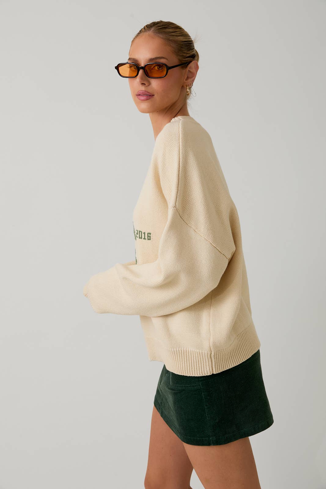 ROUND NECK 'LAZY SUNDAY CLUB' SWEATER TOP