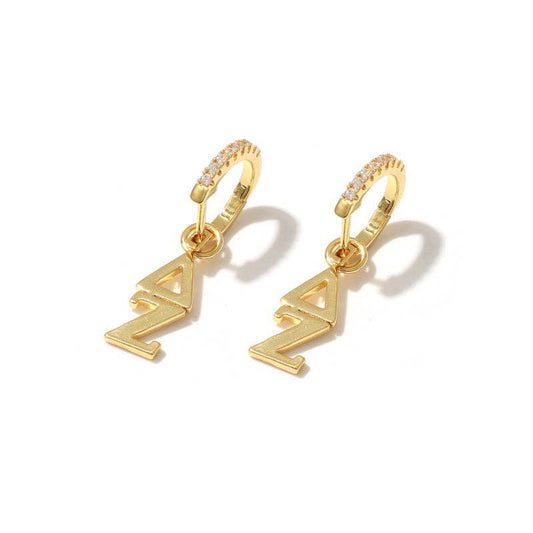 E208 - DZ - Delta Zeta Greek Letter Earrings