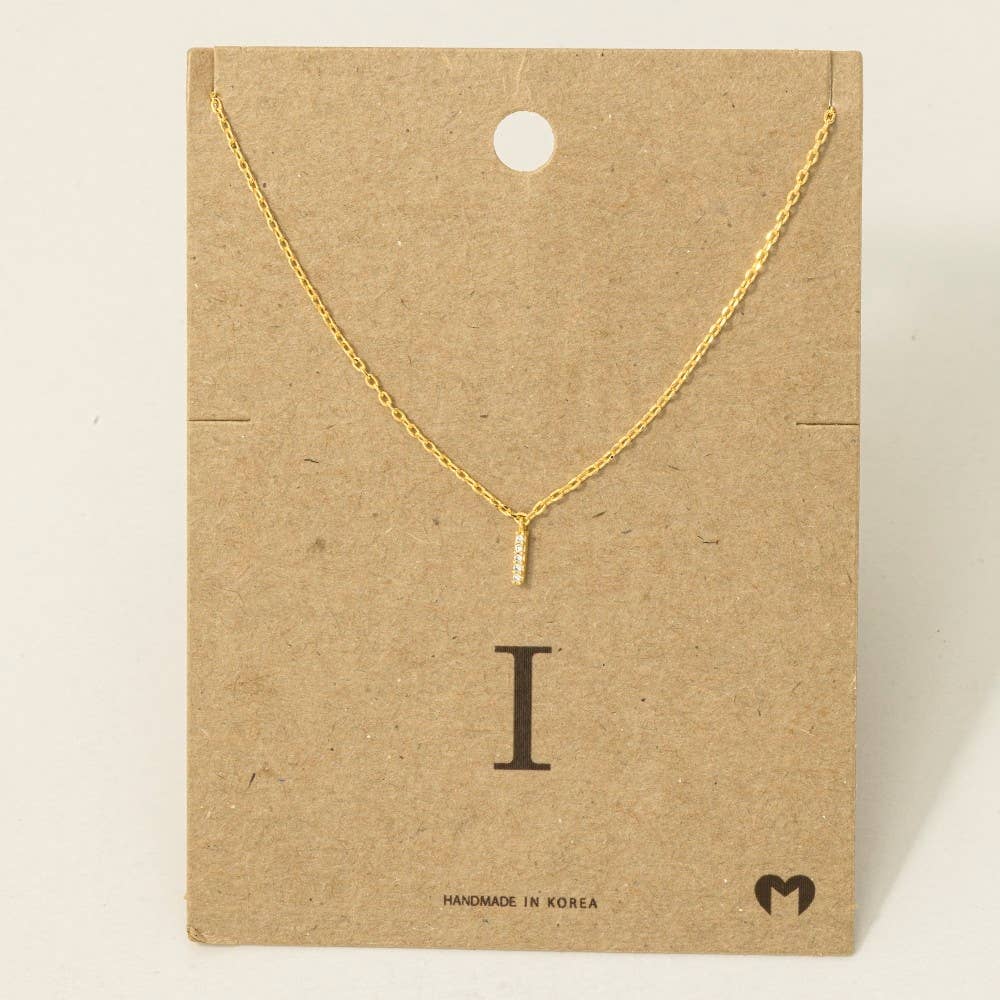 Mini Rhinestone Initial Necklace