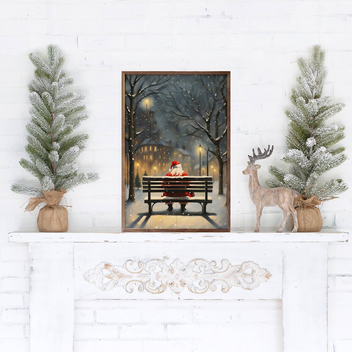 Santa On A City Bench