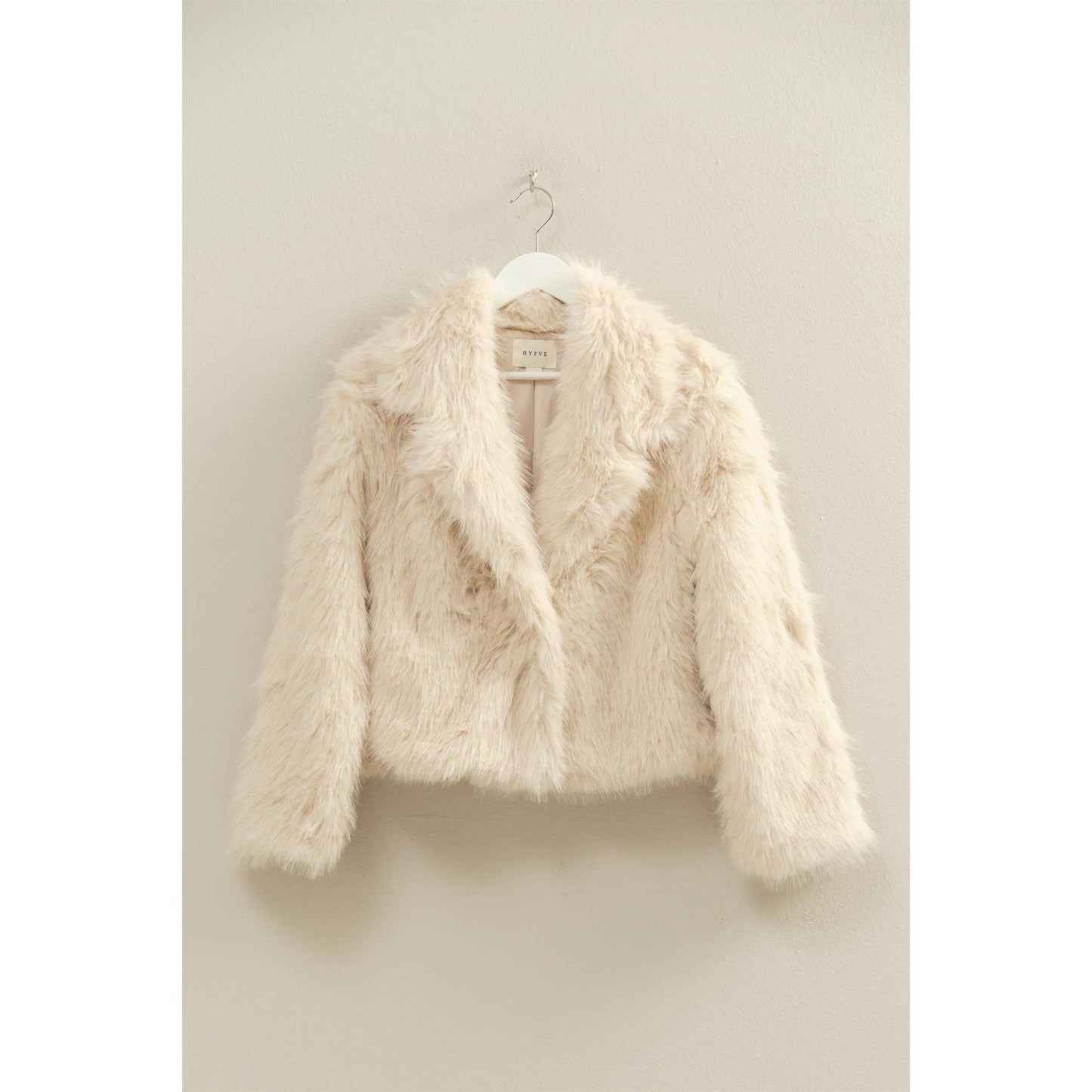 Shawl Collar Faux Fur Jacket