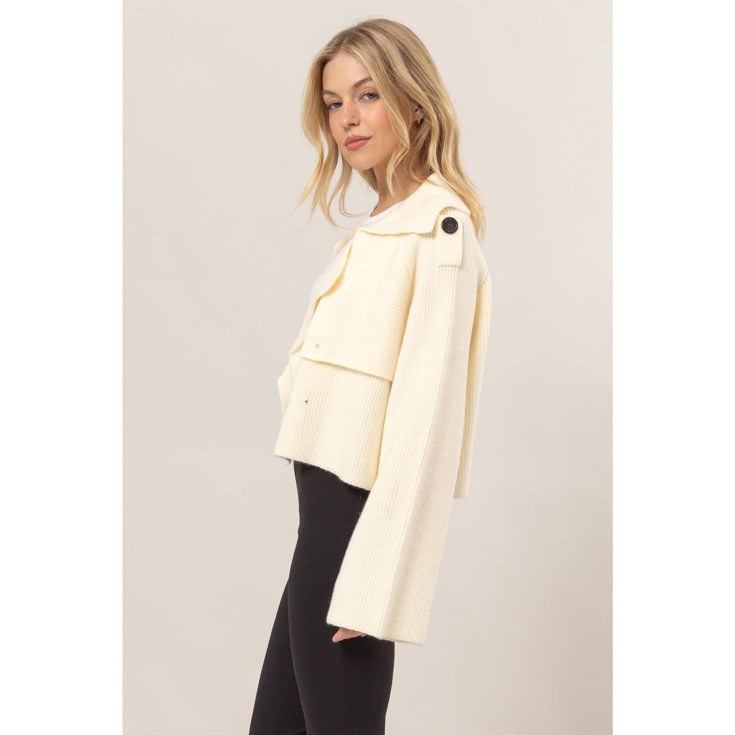 Double Breast Sweater Trench Jacket