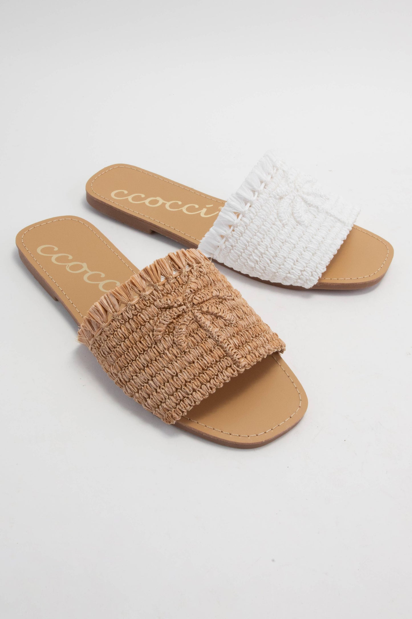 SANDY PALM TREE EMBROIDERY DESIGN RAFFIA SANDAL