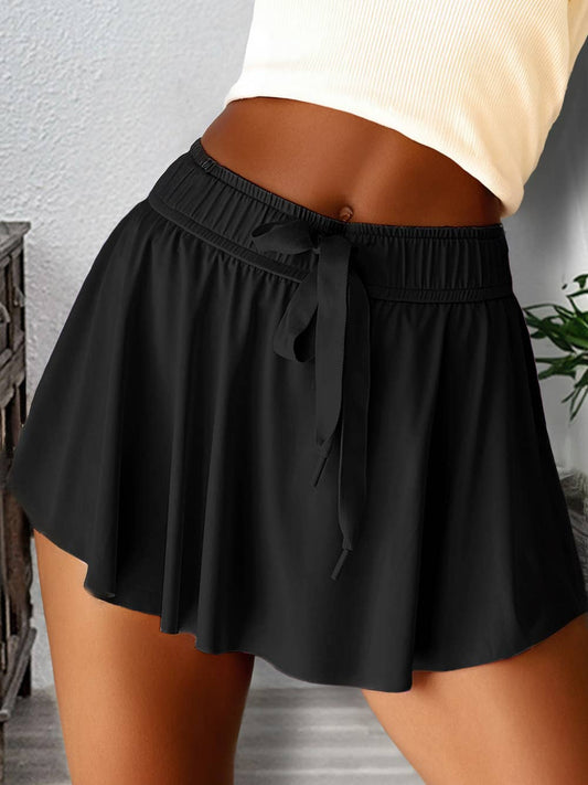 Drawstring High Waist Lined Tennis Skorts | 7 Colors