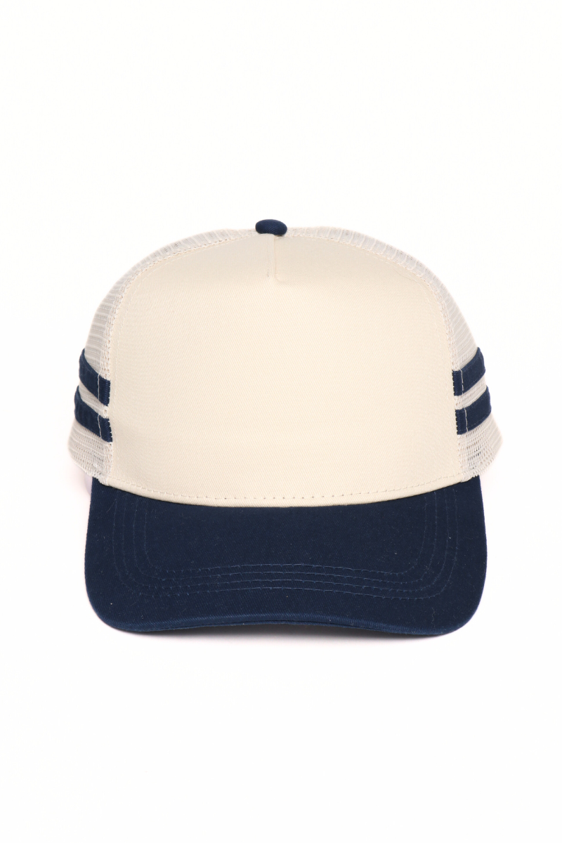 Retro Stripe Mesh Trucker Cap