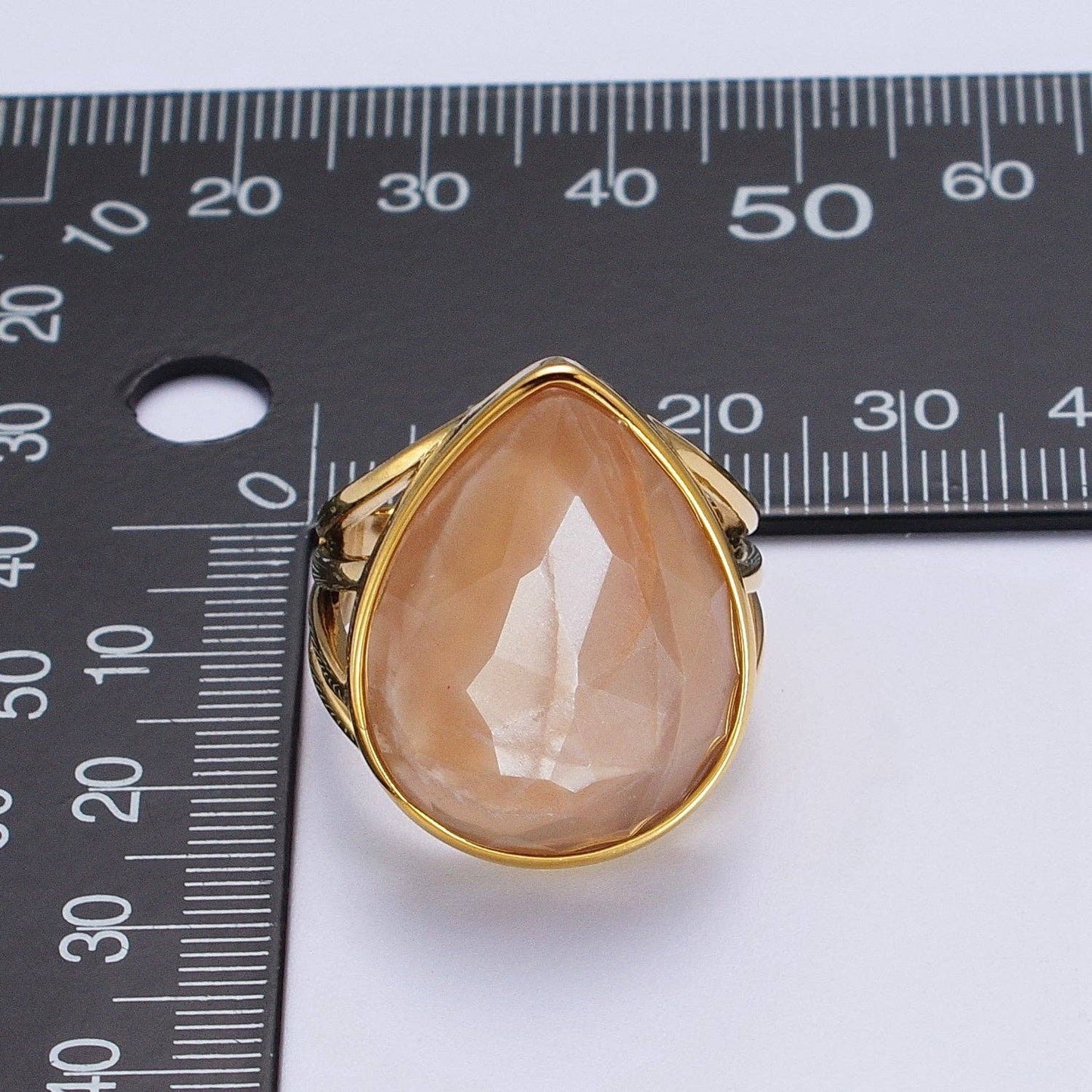 Colorful Teardrop Gemstone Ring Y446 ~Y451, Y459, Y480, Y481