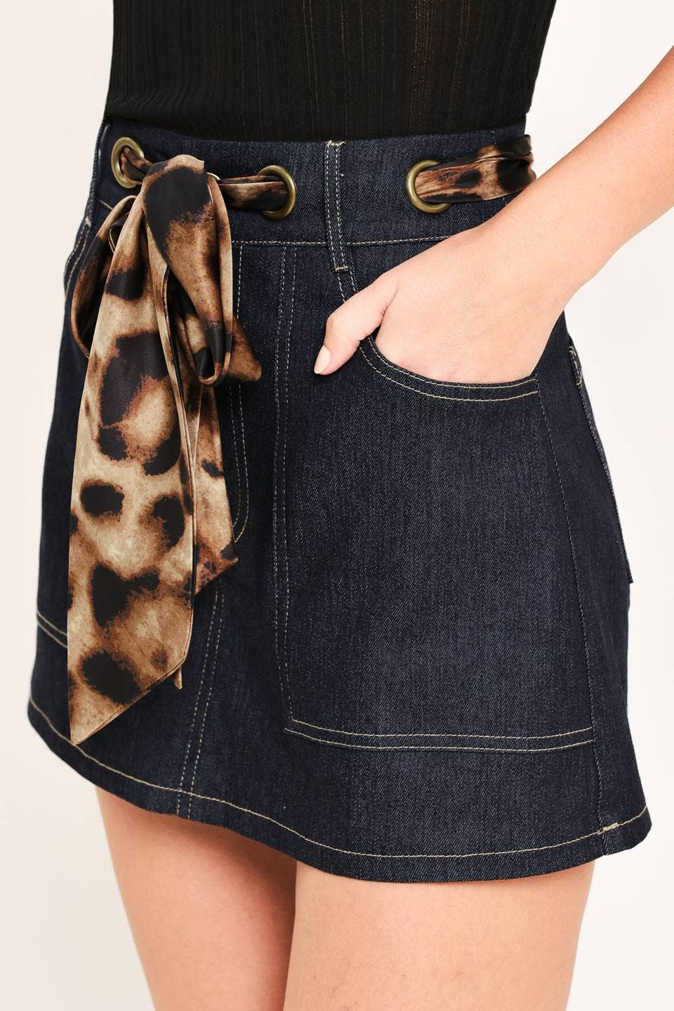 A denim skort - IP9099-A