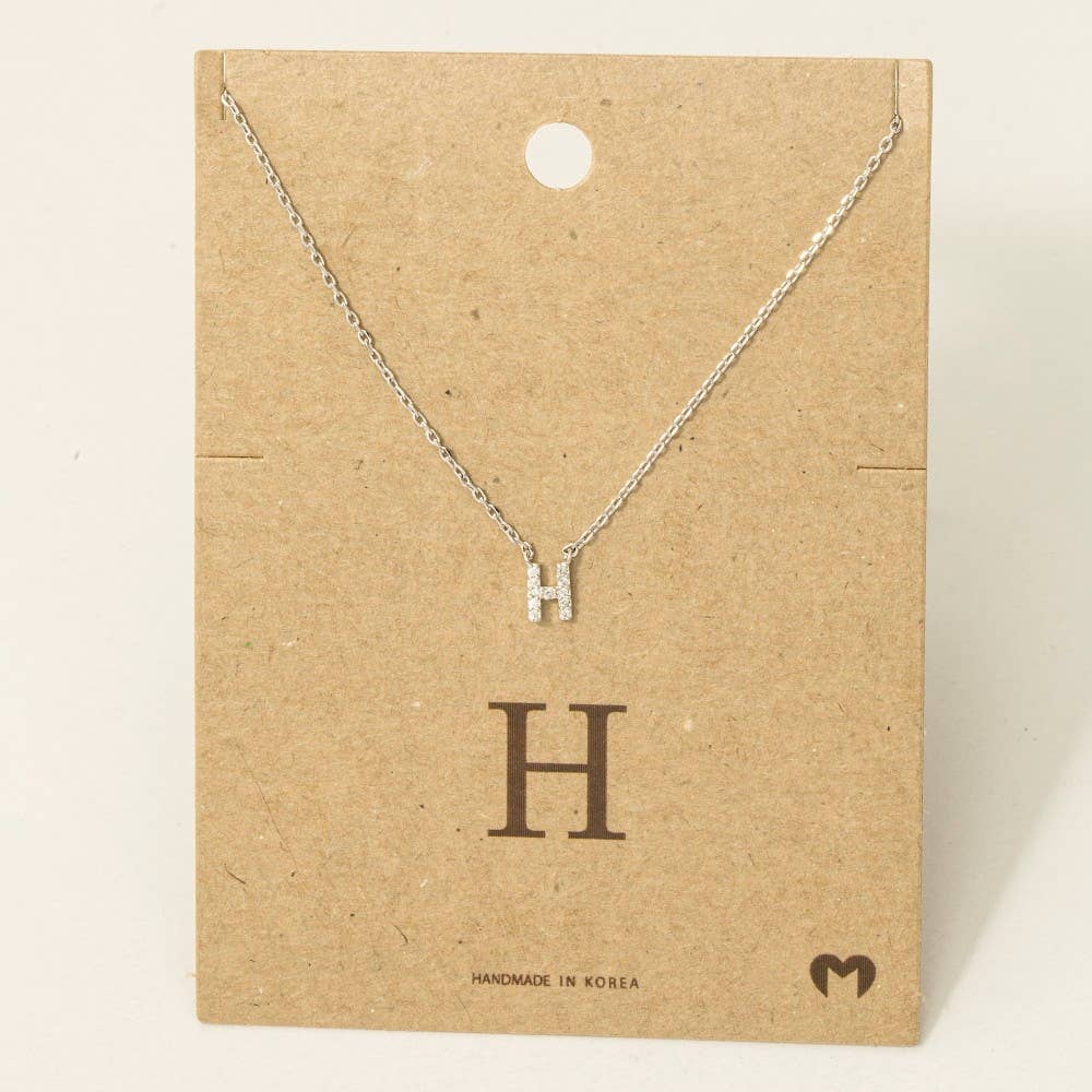 Mini Rhinestone Initial Necklace