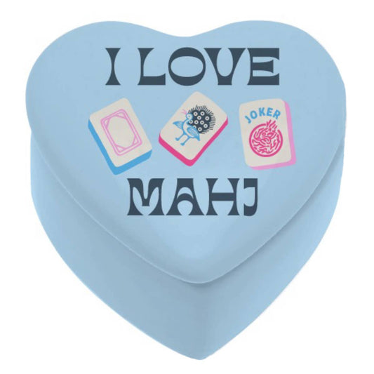 Ceramic Heart Shaped Trinket Box | I Love Mahj