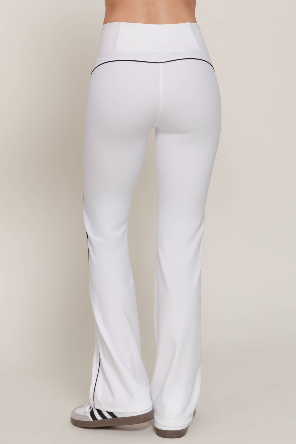 Waist Band Contrast Piping Detail Workout Pants