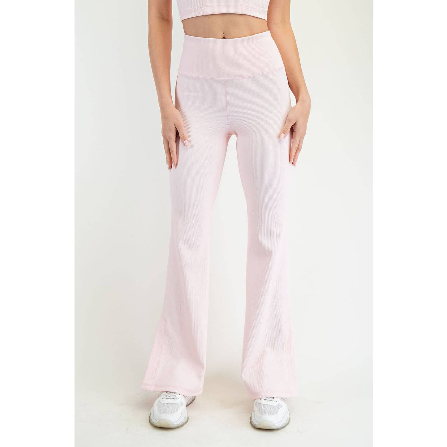 NYLON RIB FLARE LEGGINGS