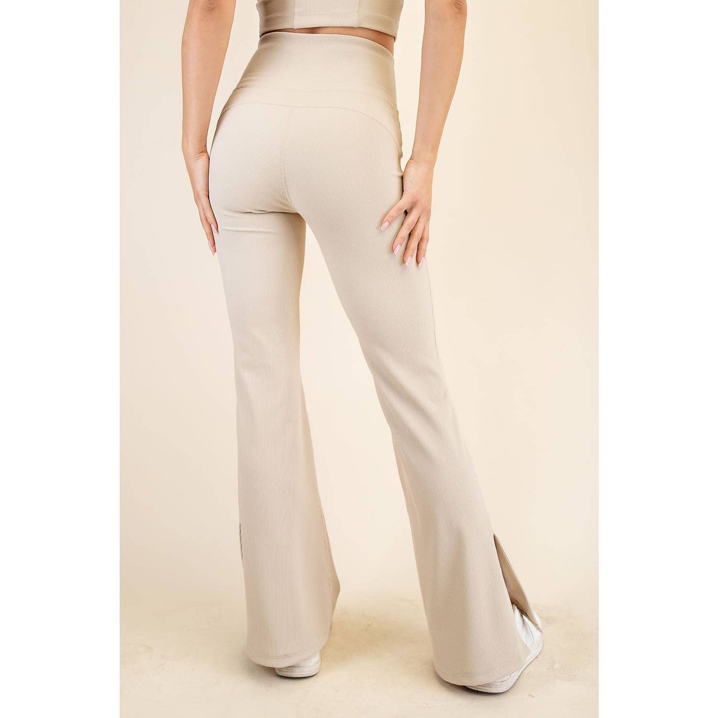 NYLON RIB FLARE LEGGINGS