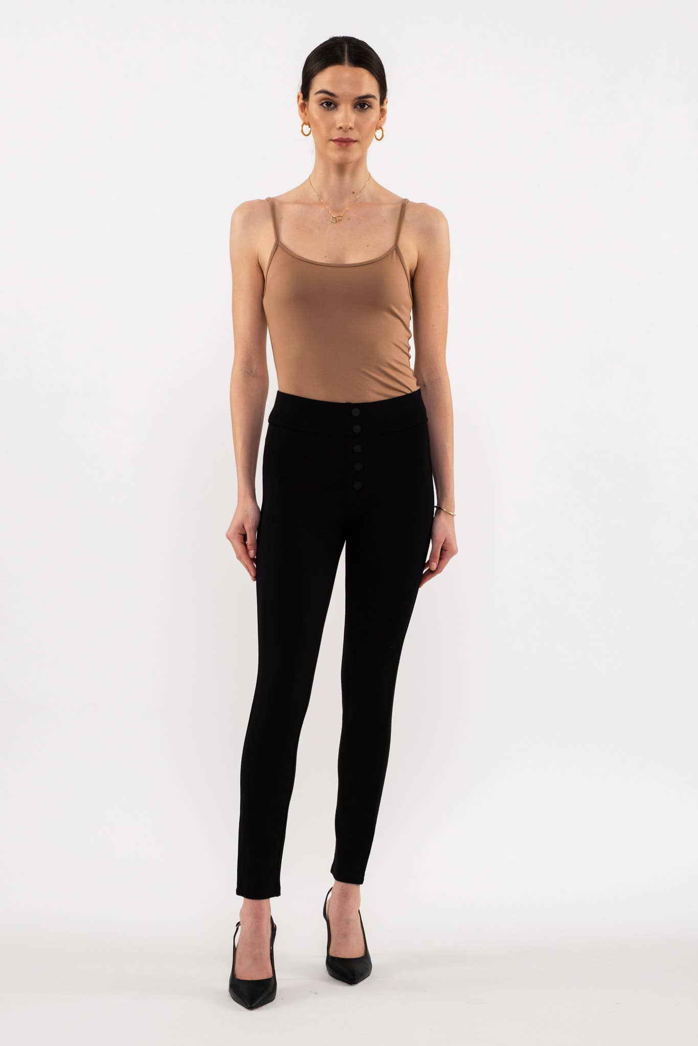 BUTTON DETAIL JEGGINGS