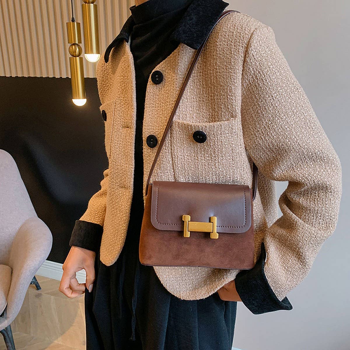 WOMEN CAN CROSS BODY CHAIN SMALL SQUARE BAG_CWAB1793