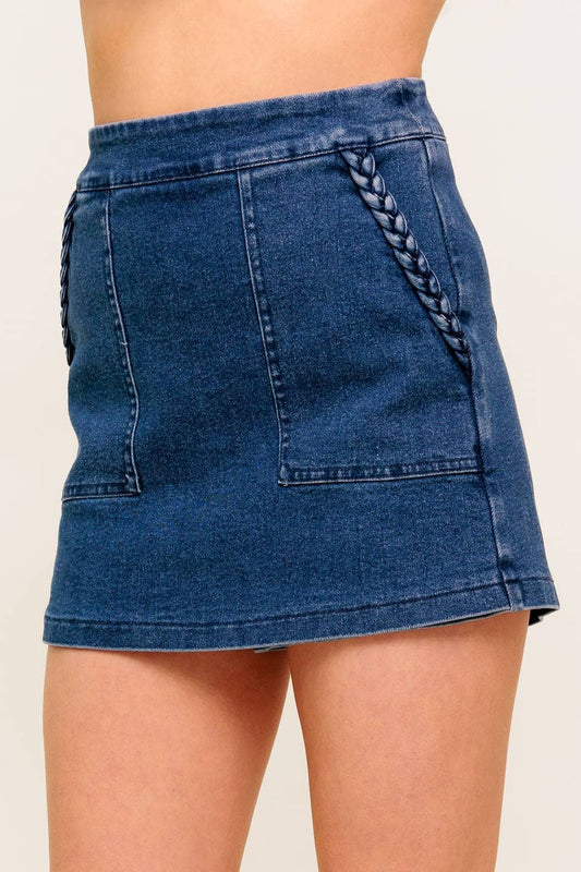 A washed denim skort - IP8960