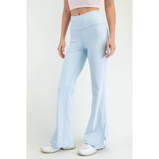 NYLON RIB FLARE LEGGINGS