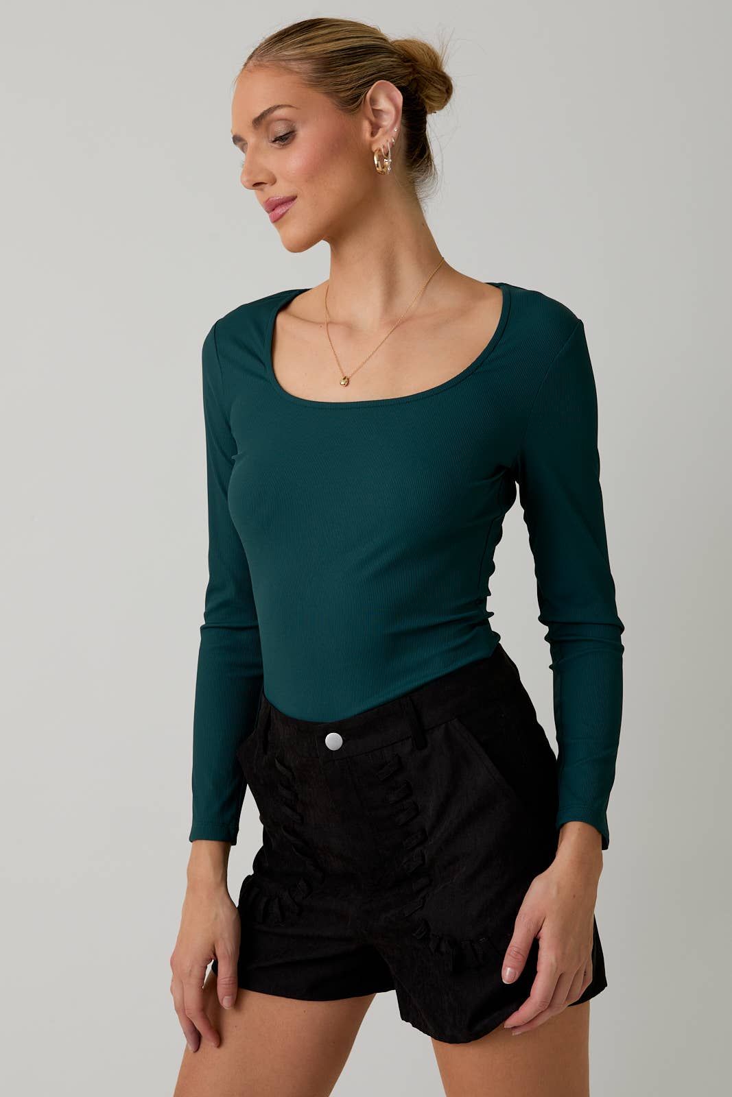 SQUARE NECK LONG SLEEVE BODYSUIT