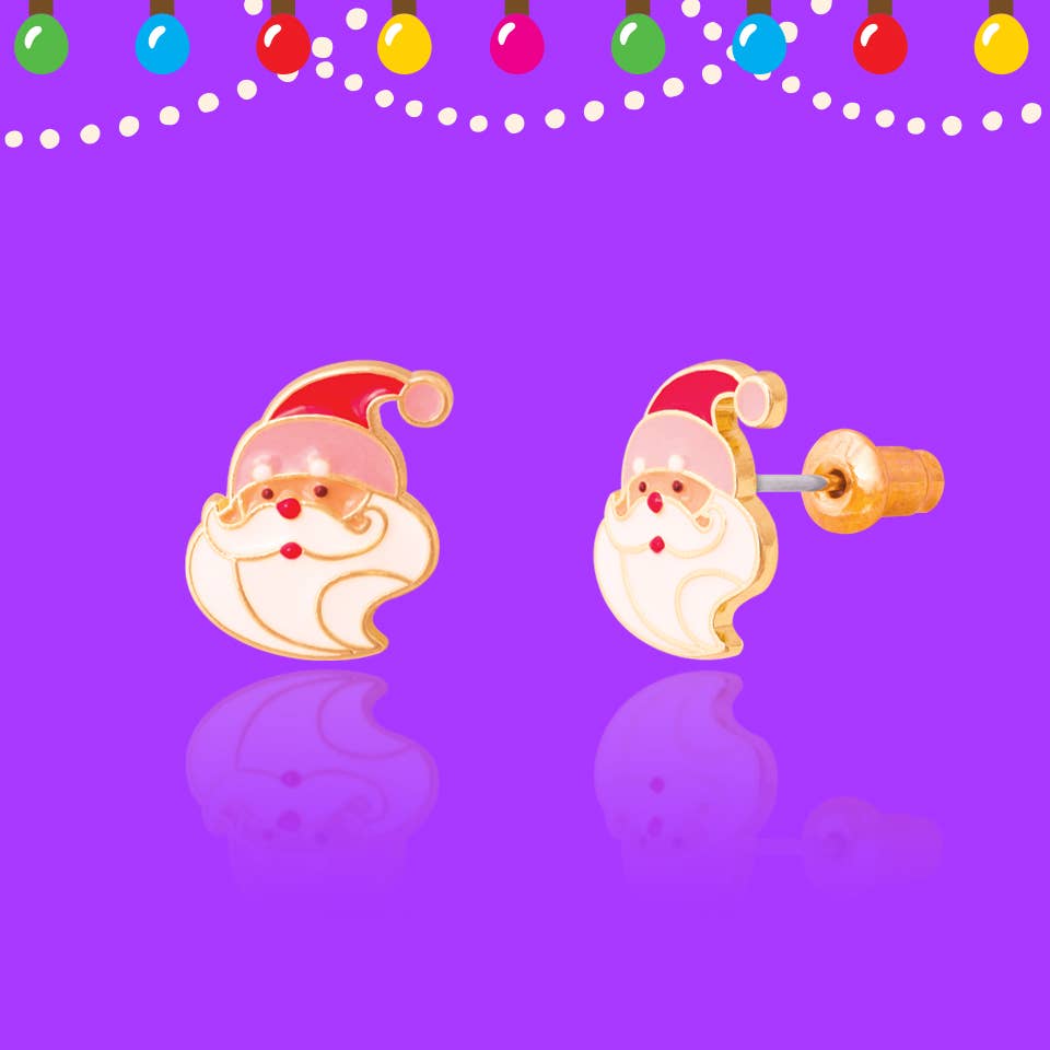 Holly Jolly Holiday Santa Earrings | Studs | Christmas 2025