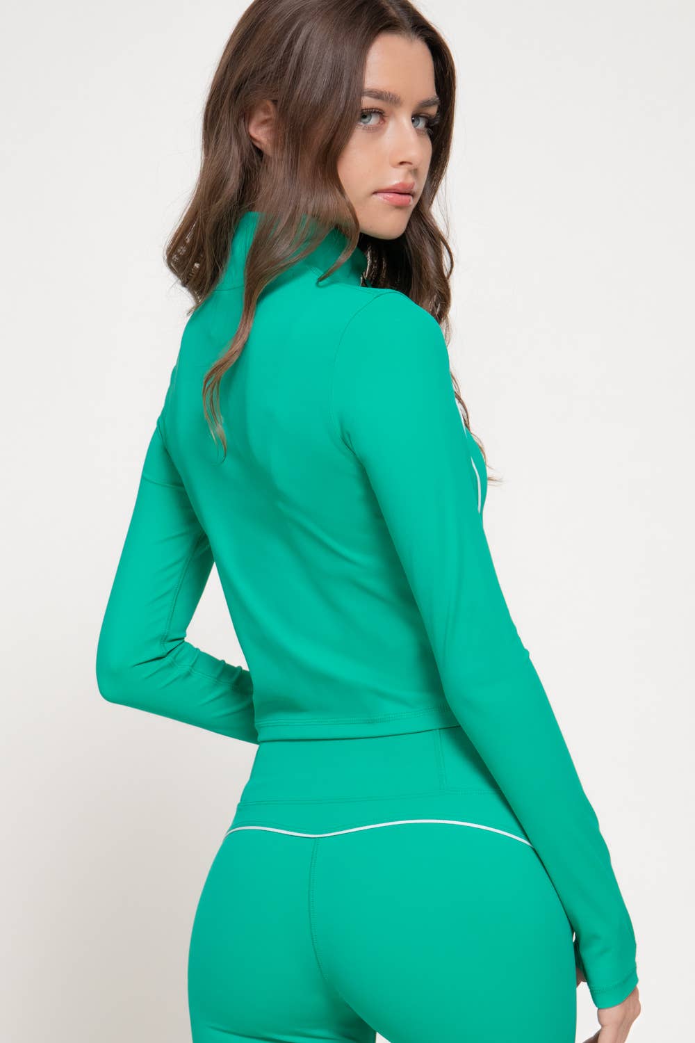 Long Sleeve Piping Detail Active Wear Jacket
