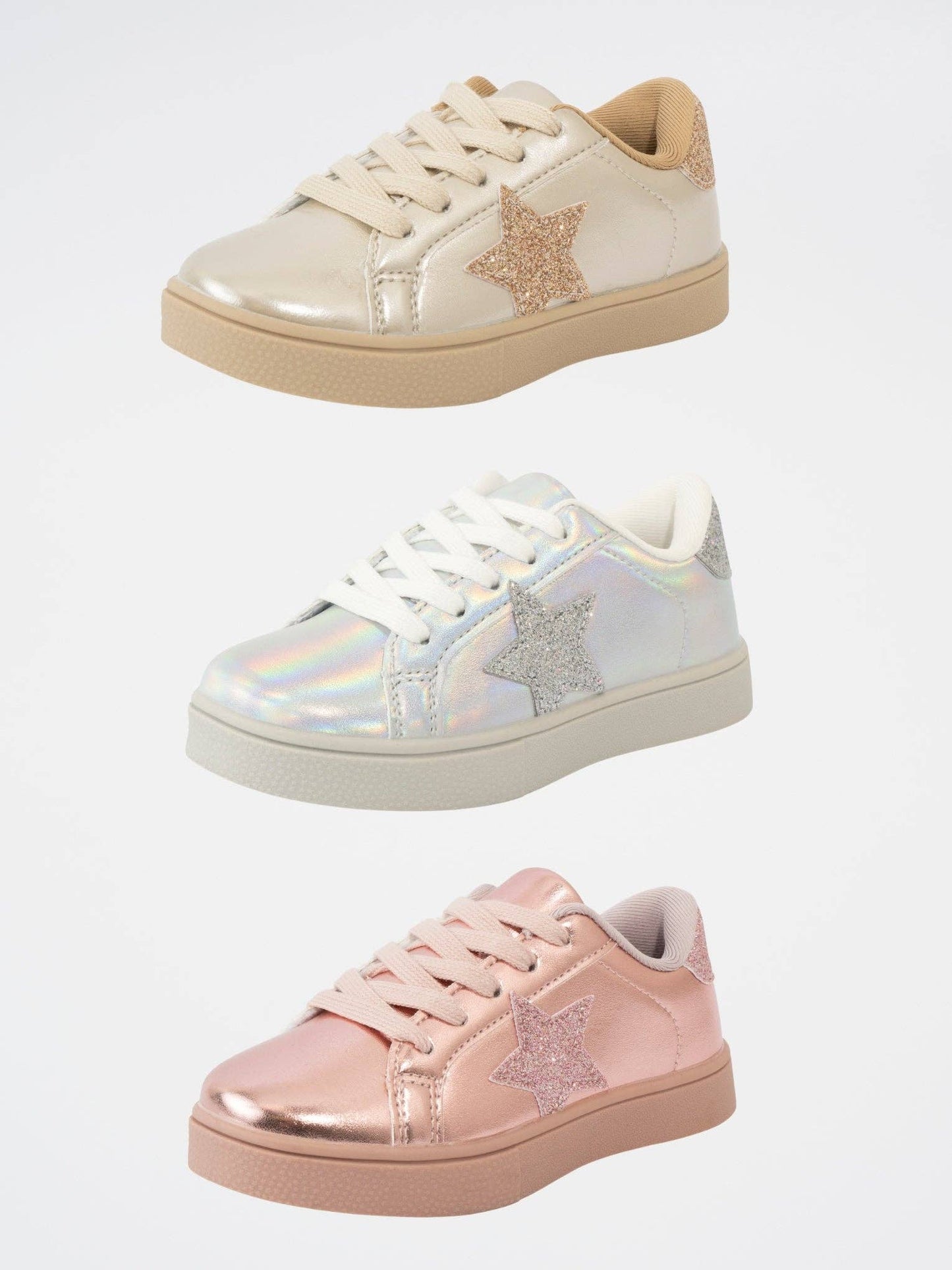 Girls' Holographic Sparkle Star Sneaker - Gold