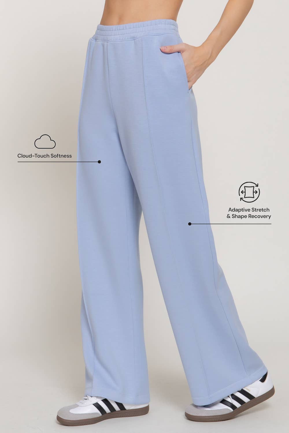 Elastic Waist Soft Modal Scuba Wide Pants