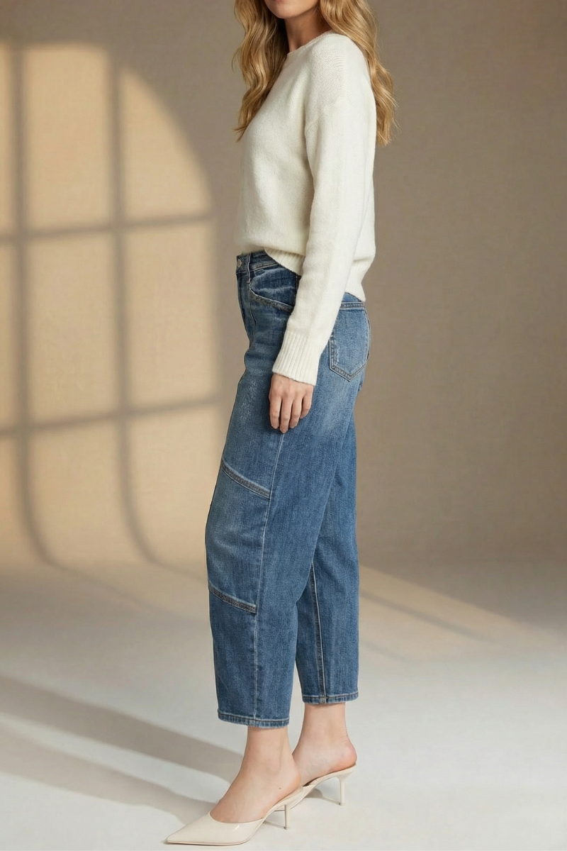 HIGH RISE RELAXED  BARREL JEANS