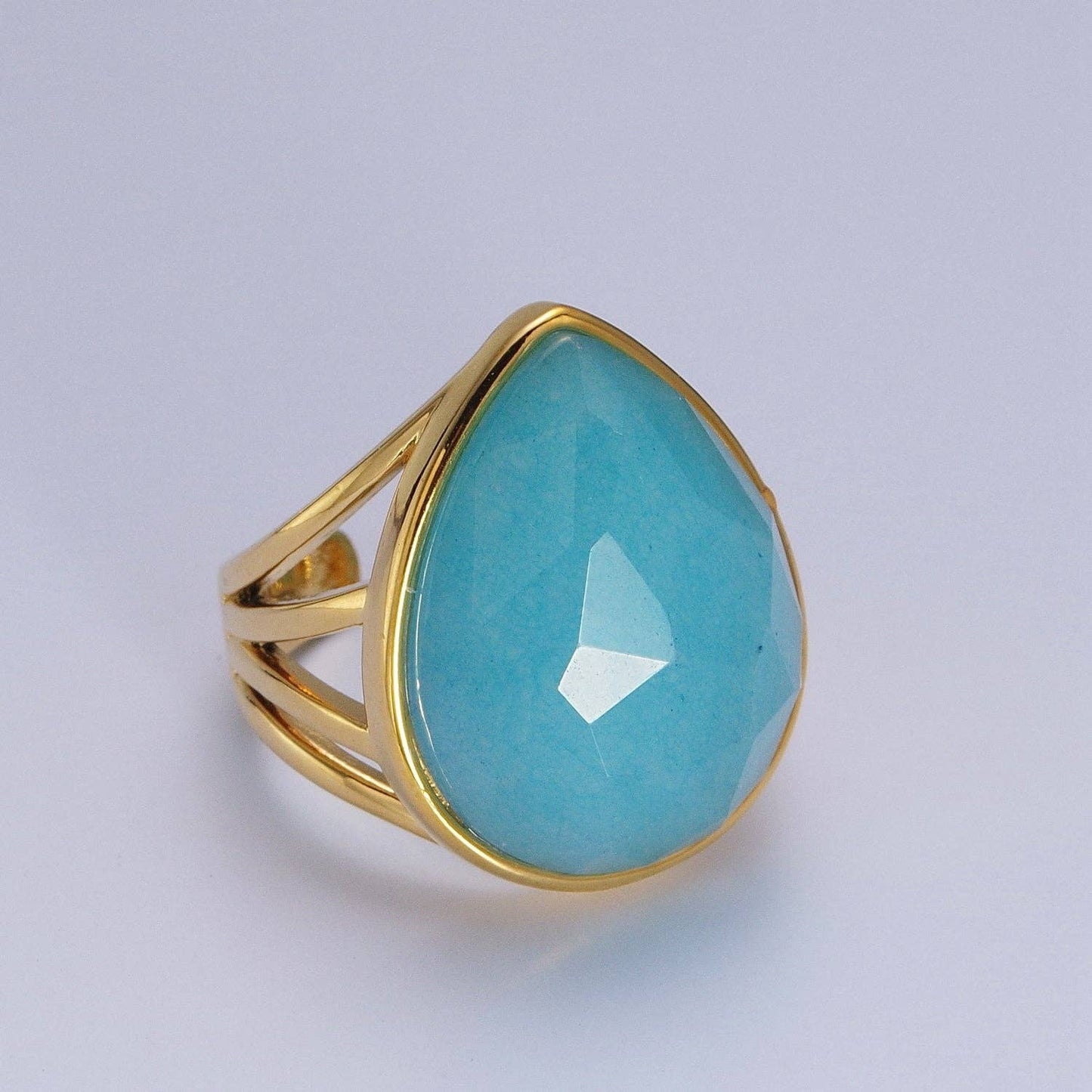 Colorful Teardrop Gemstone Ring Y446 ~Y451, Y459, Y480, Y481