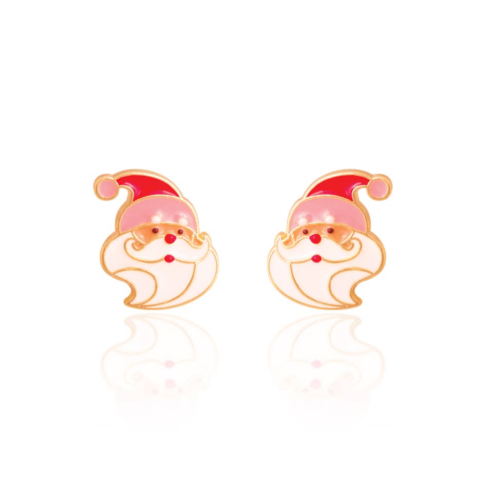Holly Jolly Holiday Santa Earrings | Studs | Christmas 2025