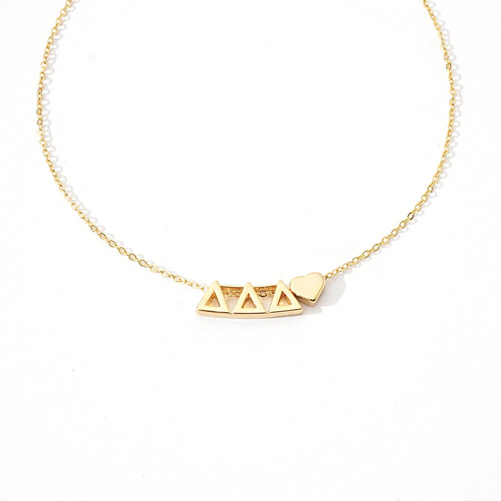 N202-I Love My Sorority: Greek Letters Heart Necklace