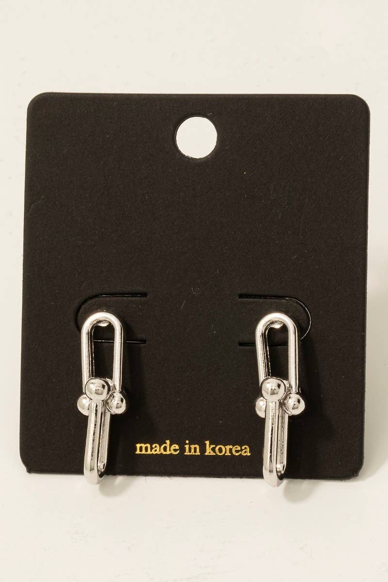 Double U Chain Link Dangle Earrings