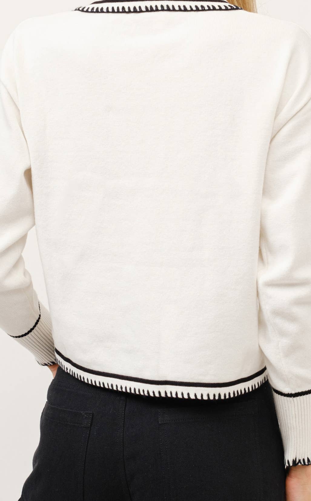 Contrast Stitch Knit Sweater-HYT0040