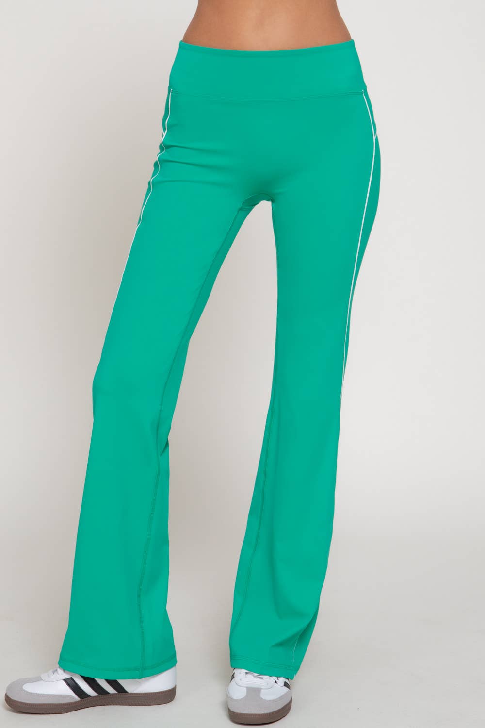 Waist Band Contrast Piping Detail Workout Pants