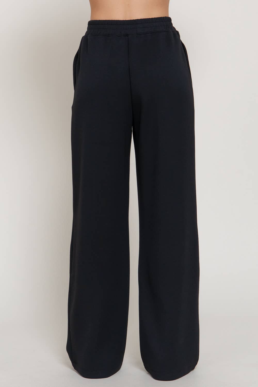 Elastic Waist Soft Modal Scuba Wide Pants